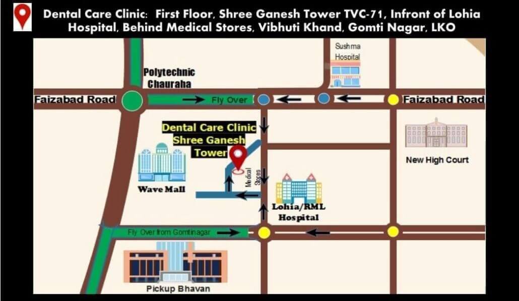 dentist in lucknow map